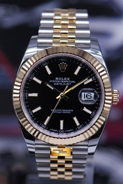 rolex oyster perpetual datejust silver black and gold|white gold rolex datejust 41.